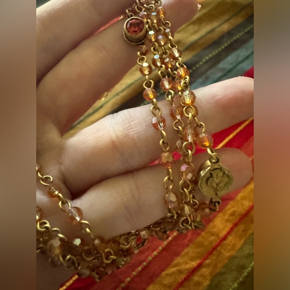 Vintage VSA Magdalena burnt orange stones & gold setting - Picture 11 of 14